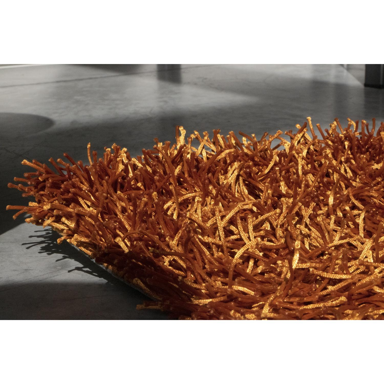 Tissage Tapis orange printemps de Deanna Comellini, en stock 170x240 cm en vente