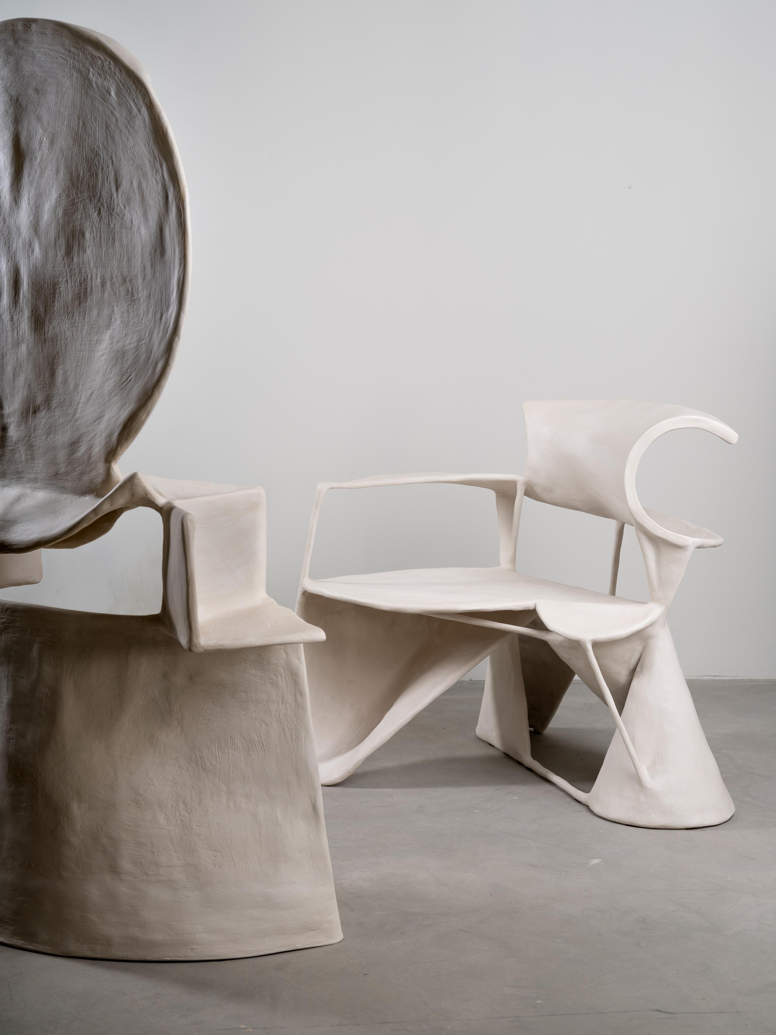 Steel Contemporary Design Textured Curved Sculptures Coiffeuse by Jordan van der Ven For Sale