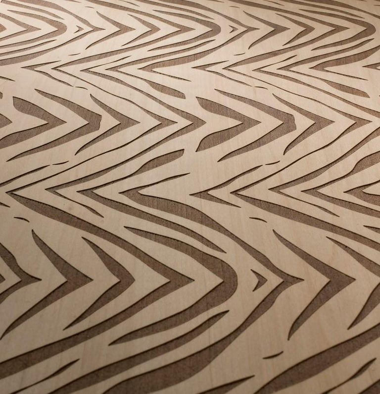 Contemporary Design Tray Pear Wood Zebra Carved Decoration By Giordano Vigano For Sale At 1stdibs