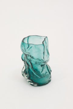 Vaso di vetro contemporaneo Mini Mountain di Fos, blu