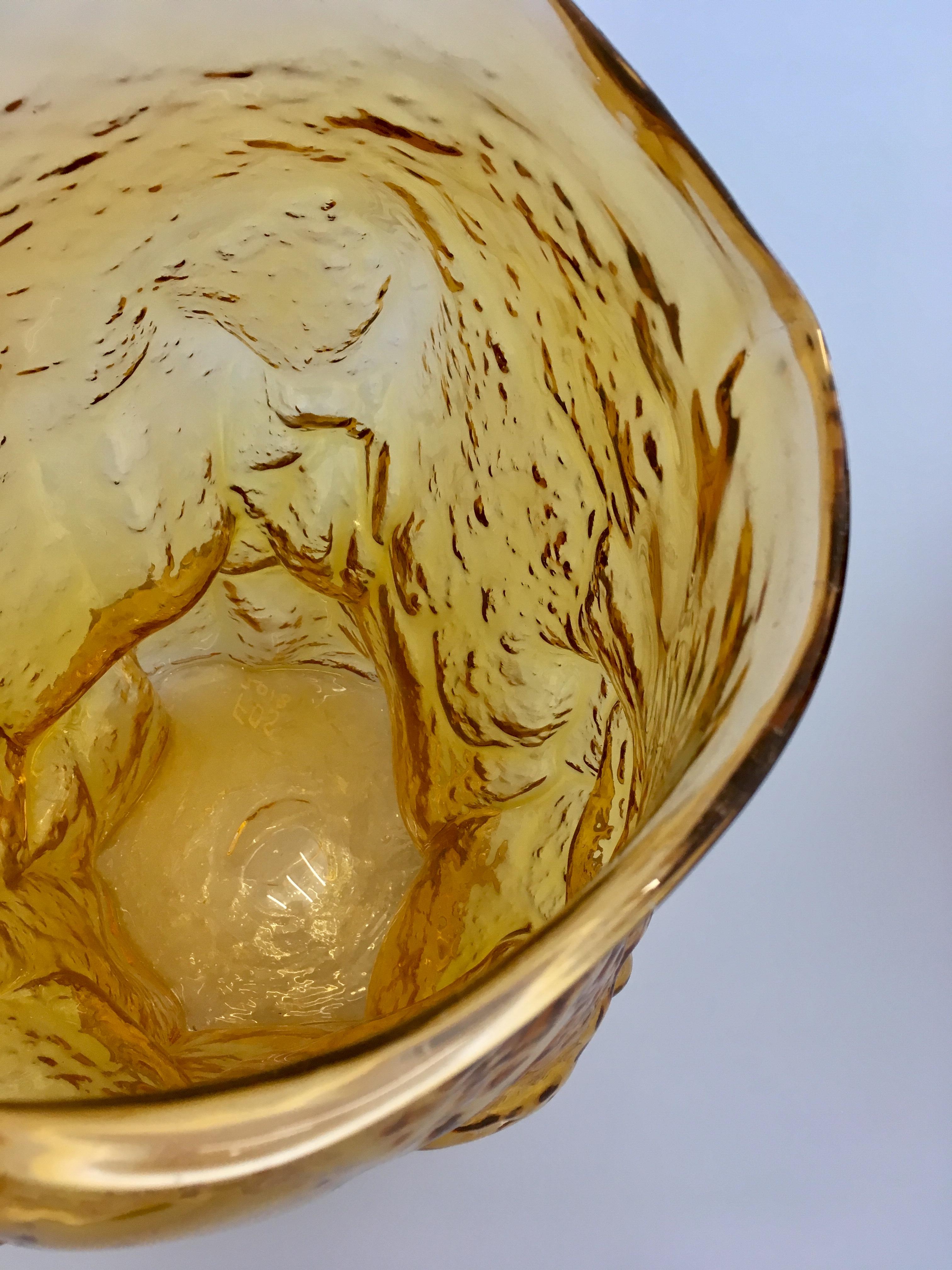 Post-Modern Contemporary Design Unique Glass 'Mountain' Vase by Fos, Butterscotch