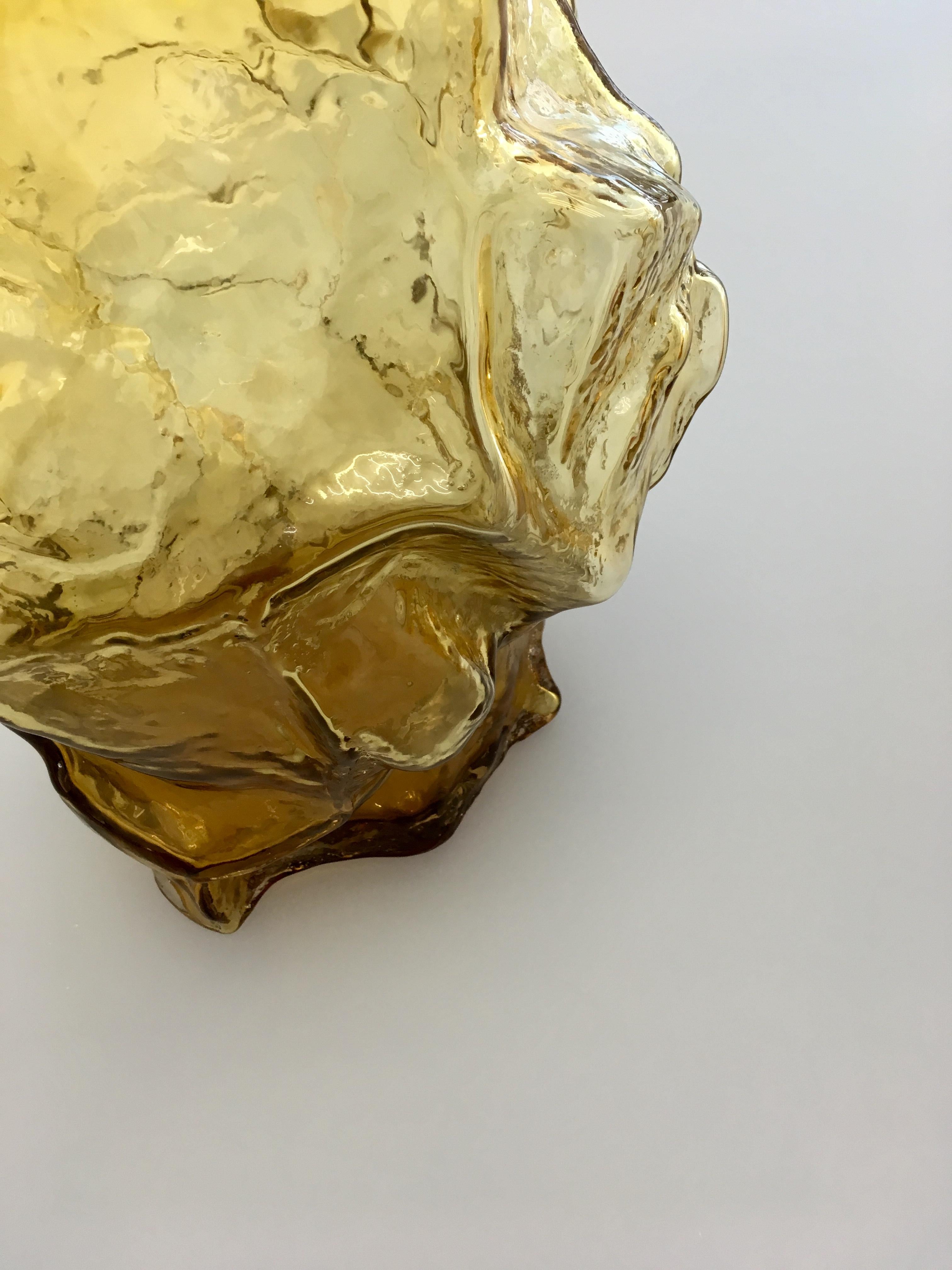 Danish Contemporary Design Unique Glass 'Mountain' Vase by Fos, Cider
