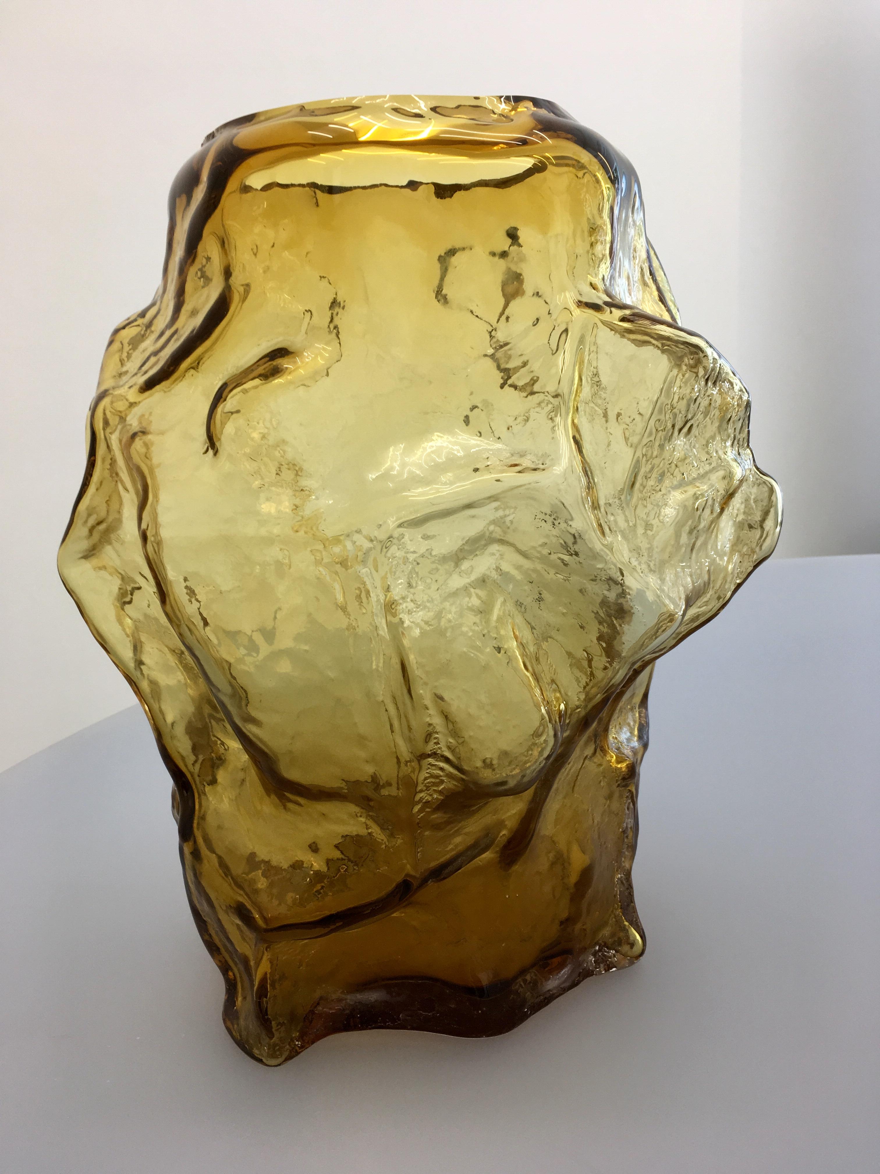Contemporary Design Unique Glass 'Mountain' Vase by Fos, Cider In New Condition In Copenhagen, DK