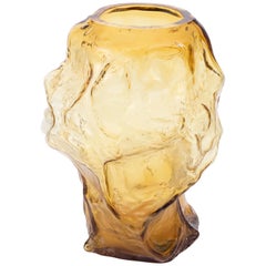 Contemporary Design Unique Glass 'Mountain' Vase by Fos, Cider