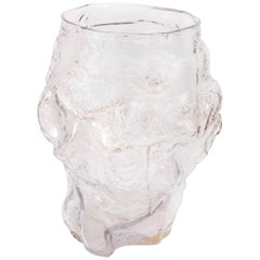 Contemporary Design Unique Glass 'Mountain' Vase by FOS - Clear