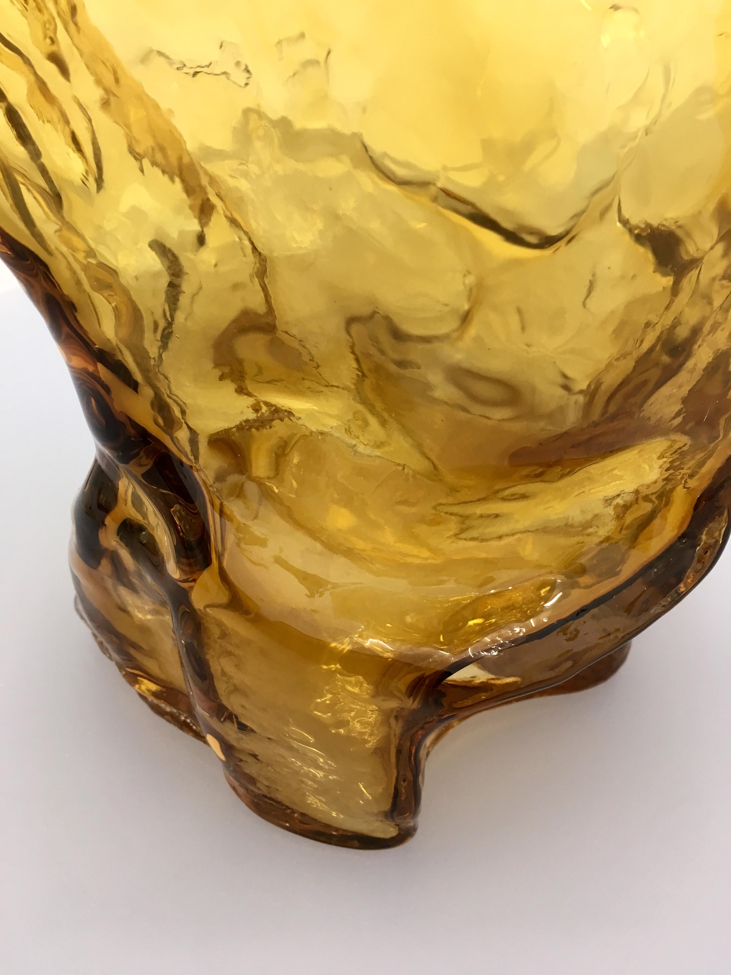 Danish Contemporary Design Unique Glass 'Mountain' Vase by Fos, Ginger