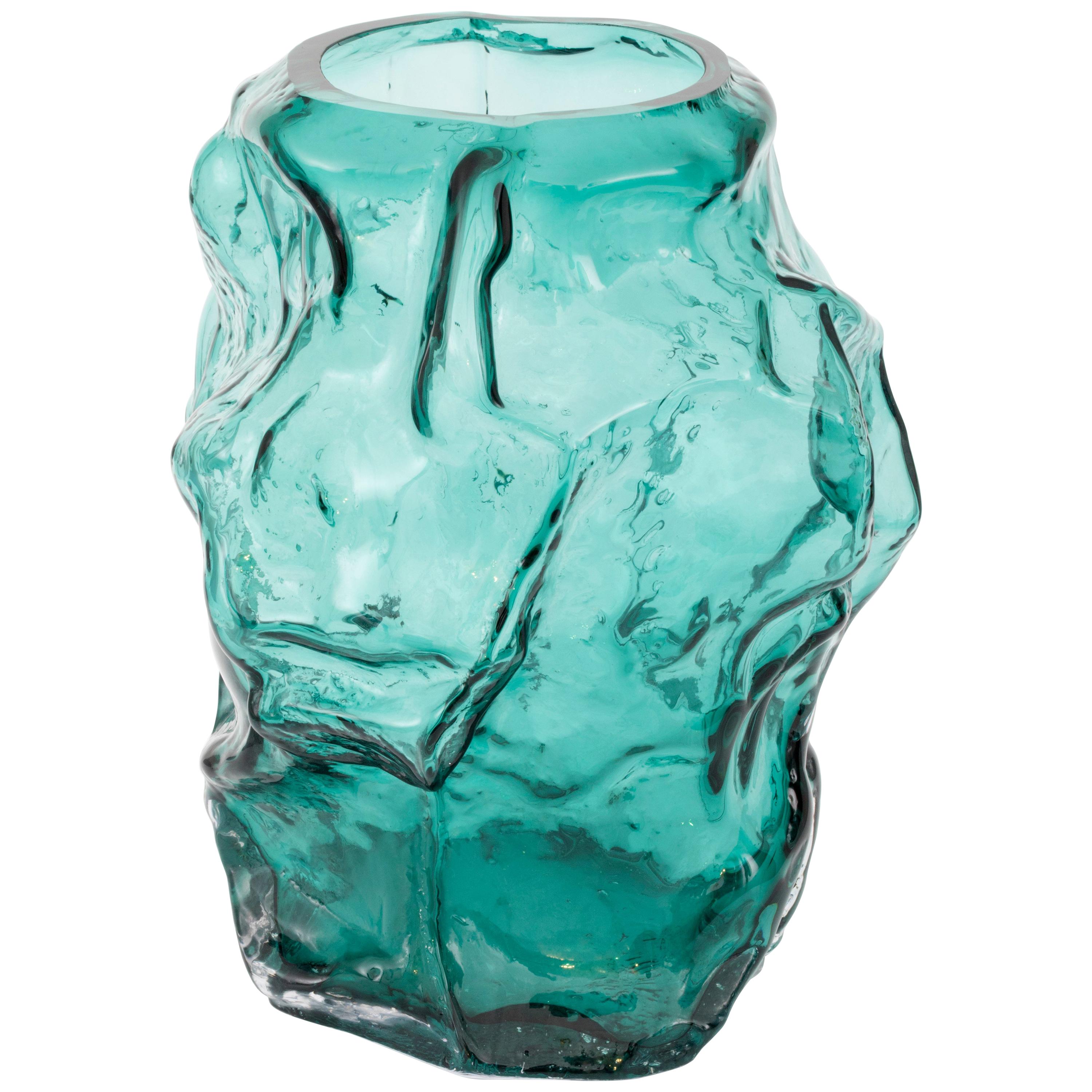 Contemporary Design Unique Glass 'Mountain' Vase by FOS- Ocean