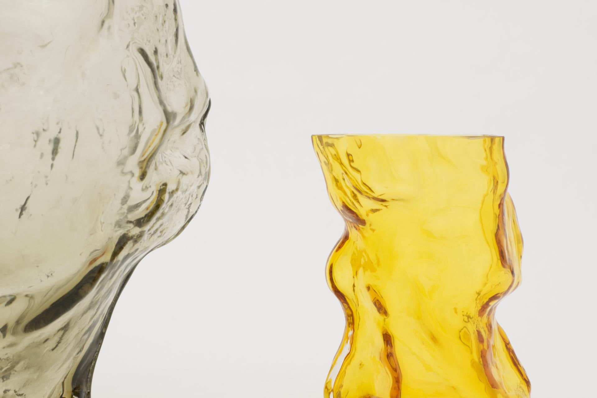 Danish Contemporary Design Unique Glass 'Mountain' Vase by Fos, Olive