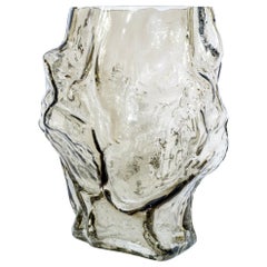 Contemporary Design Unique Glass 'Mountain' Vase by Fos, Olive