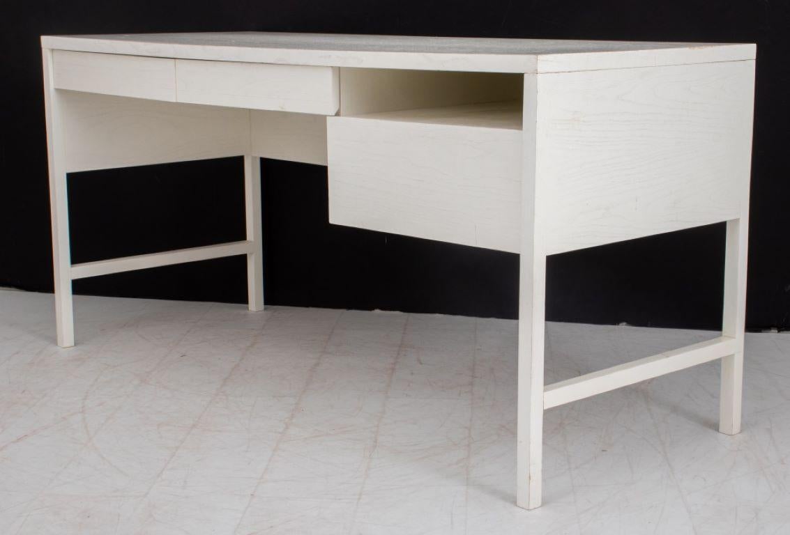 Wood Contemporary Design White Desk with 3 Drawers