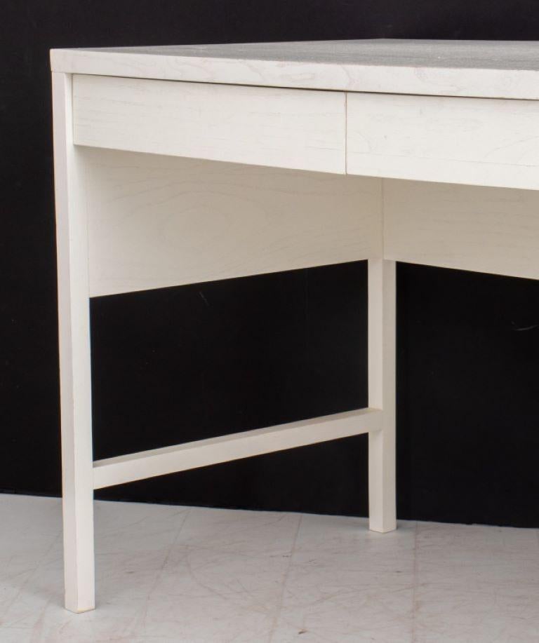 Contemporary Design White Desk with 3 Drawers 1
