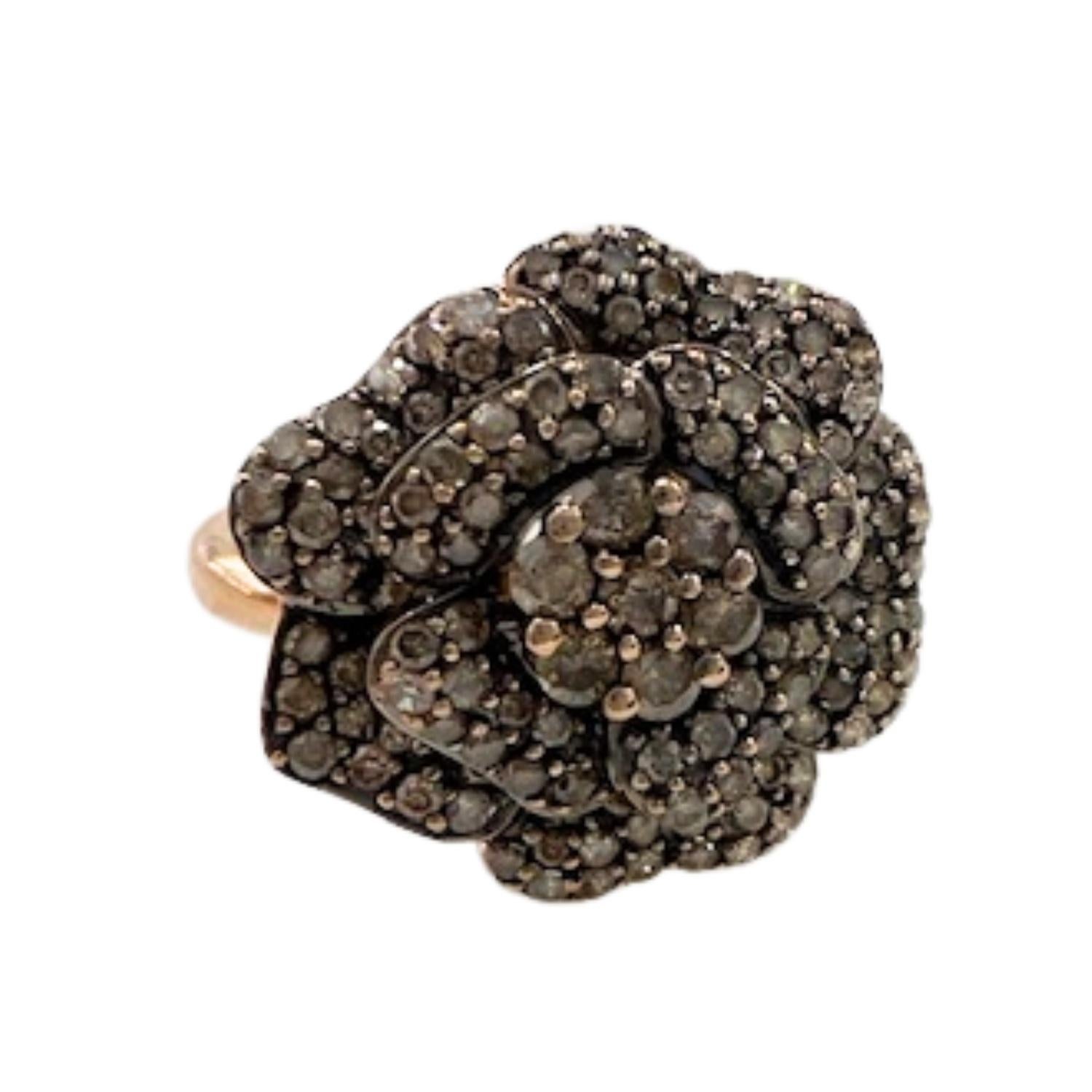 Anello dal design contemporaneo con diamanti da 0,80 ct in oro 18k e argento 925 in vendita 4
