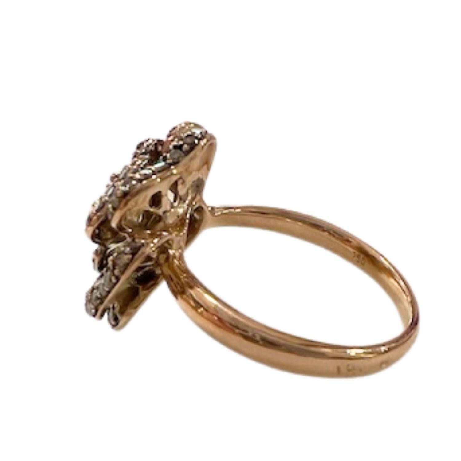Taglio brillante Anello dal design contemporaneo con diamanti da 0,80 ct in oro 18k e argento 925 in vendita