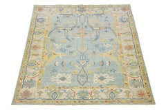 Contemporary Designed Sultanabad Oversize Wollteppich In Blau