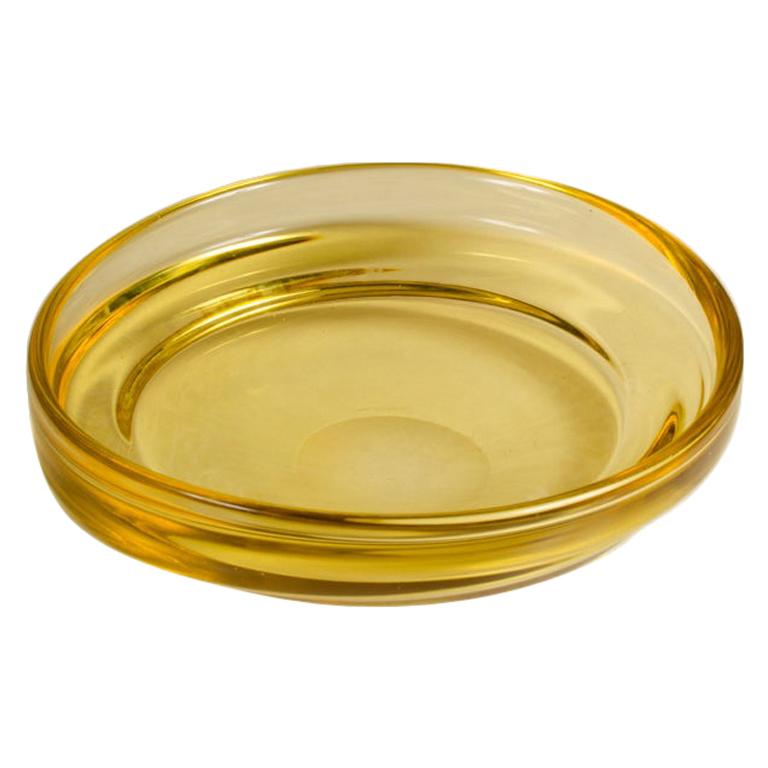 Contemporary Designed Yellow Art Glass Bowl, 2019