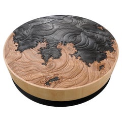 Contemporary Designer Coffee Table in Light and Dark Solid Wood