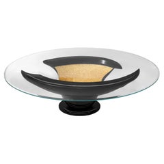 Contemporary Designer Dark Gloss Finishing and Gold Plated Oval Coffee Table Contemporary Designer Dark Gloss Finishing and Gold Plated Oval Coffee Table