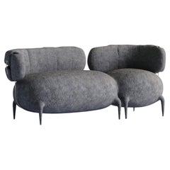 Sofá de diseño contemporáneo de edición limitada de madera y fieltro Lymphosofa de Taras Yoom