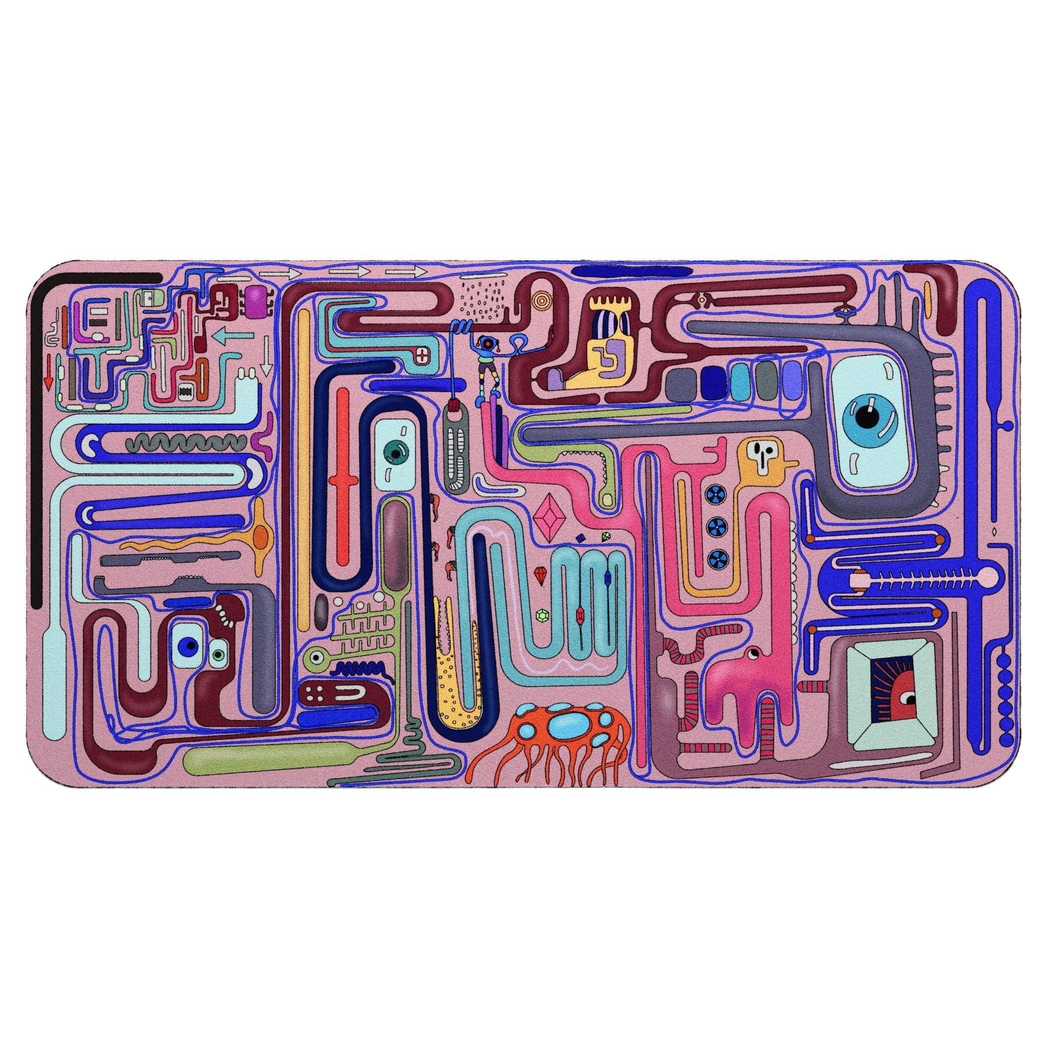 Tapis de laine contemporain à édition limitée Find Your Way by Taras Yoom en vente