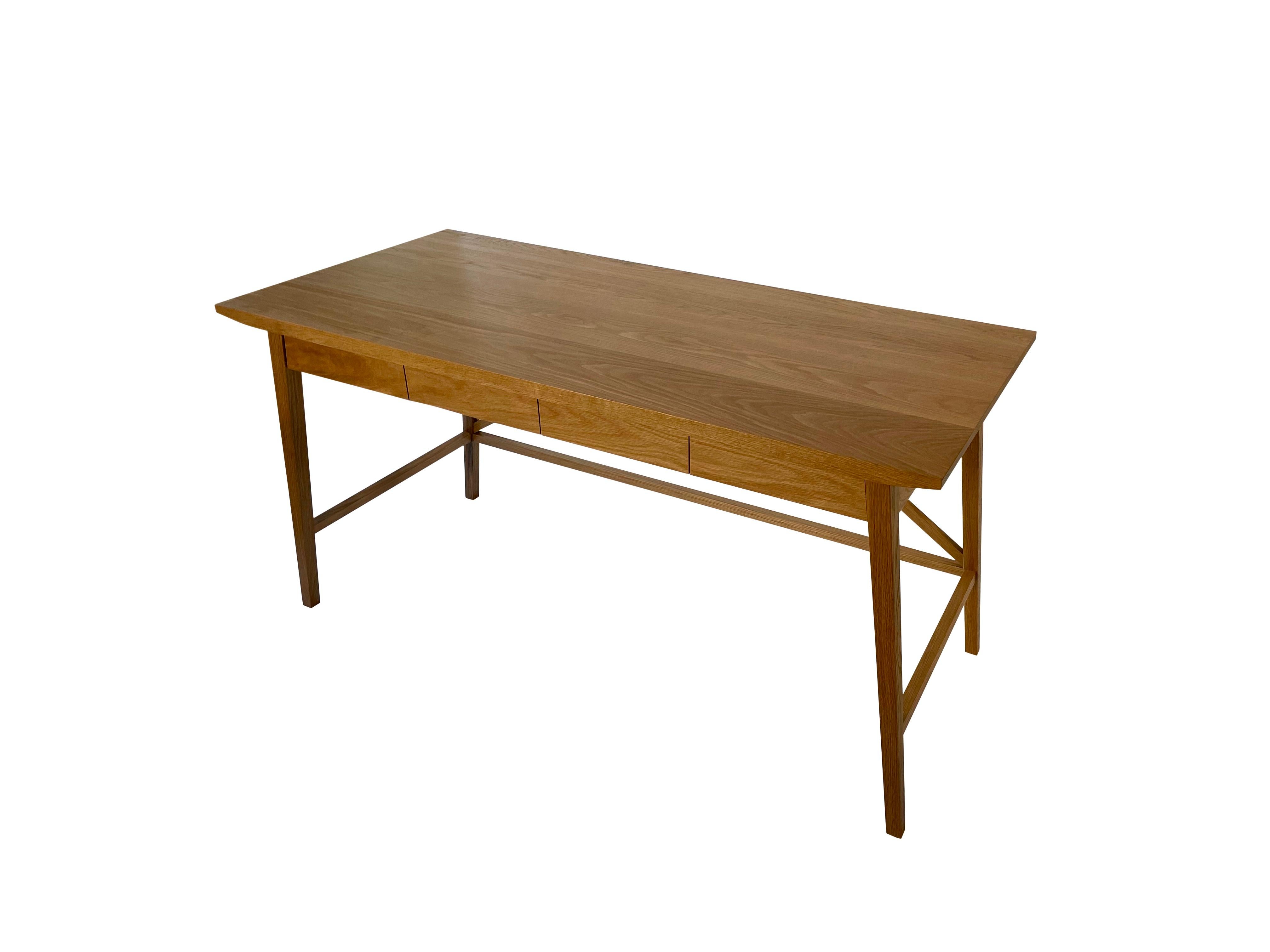 American Contemporary Desk in White Oak with Pencil Drawers by Boyd & Allister For Sale
