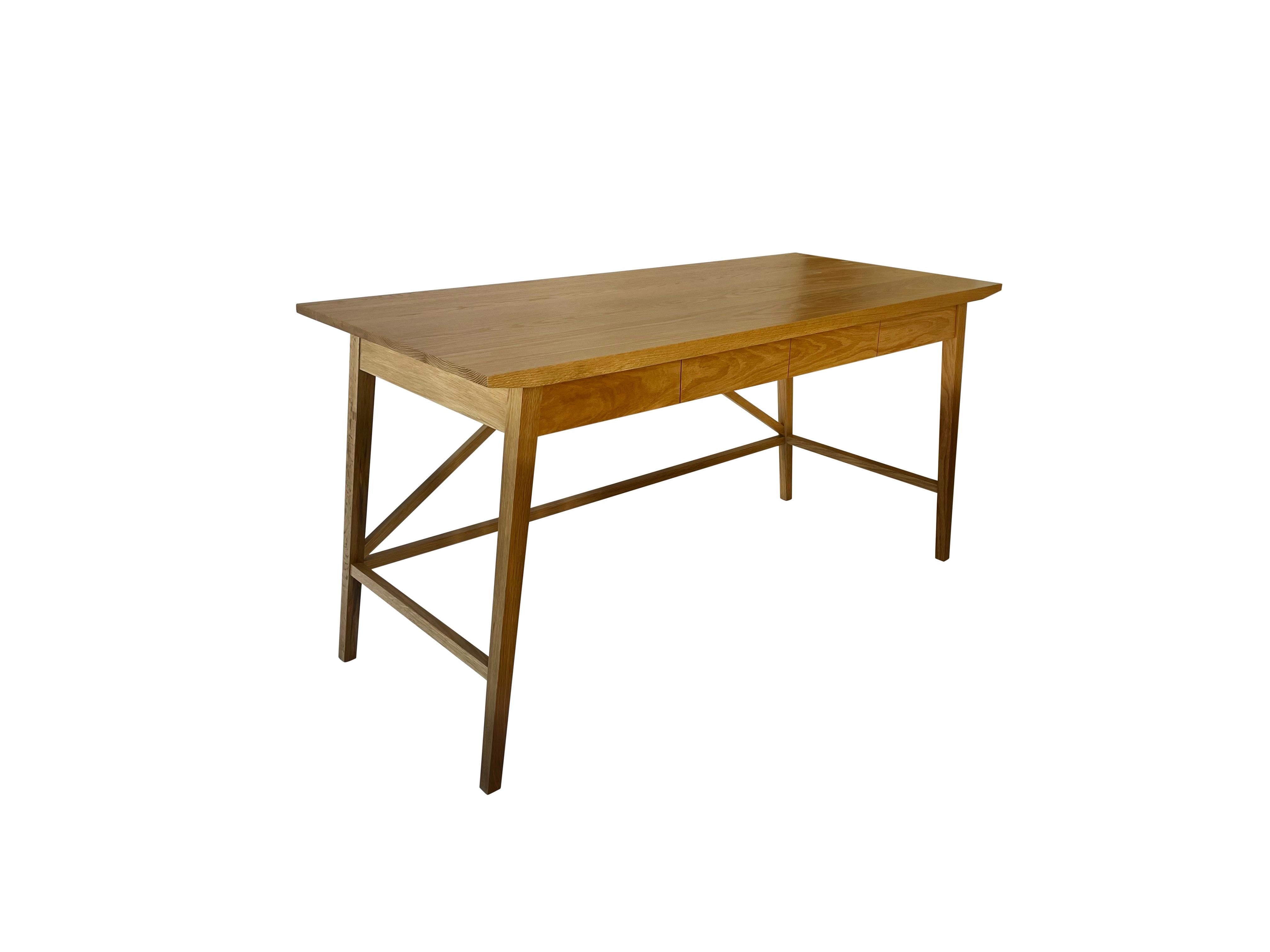 Hand-Crafted Contemporary Desk in White Oak with Pencil Drawers by Boyd & Allister For Sale