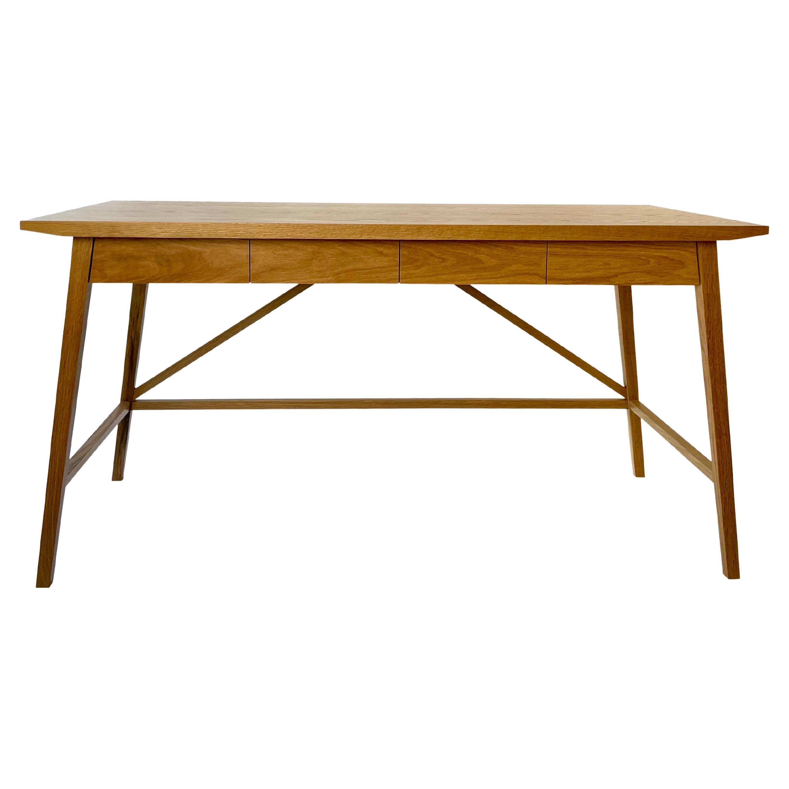 Contemporary Desk in White Oak with Pencil Drawers by Boyd & Allister For Sale