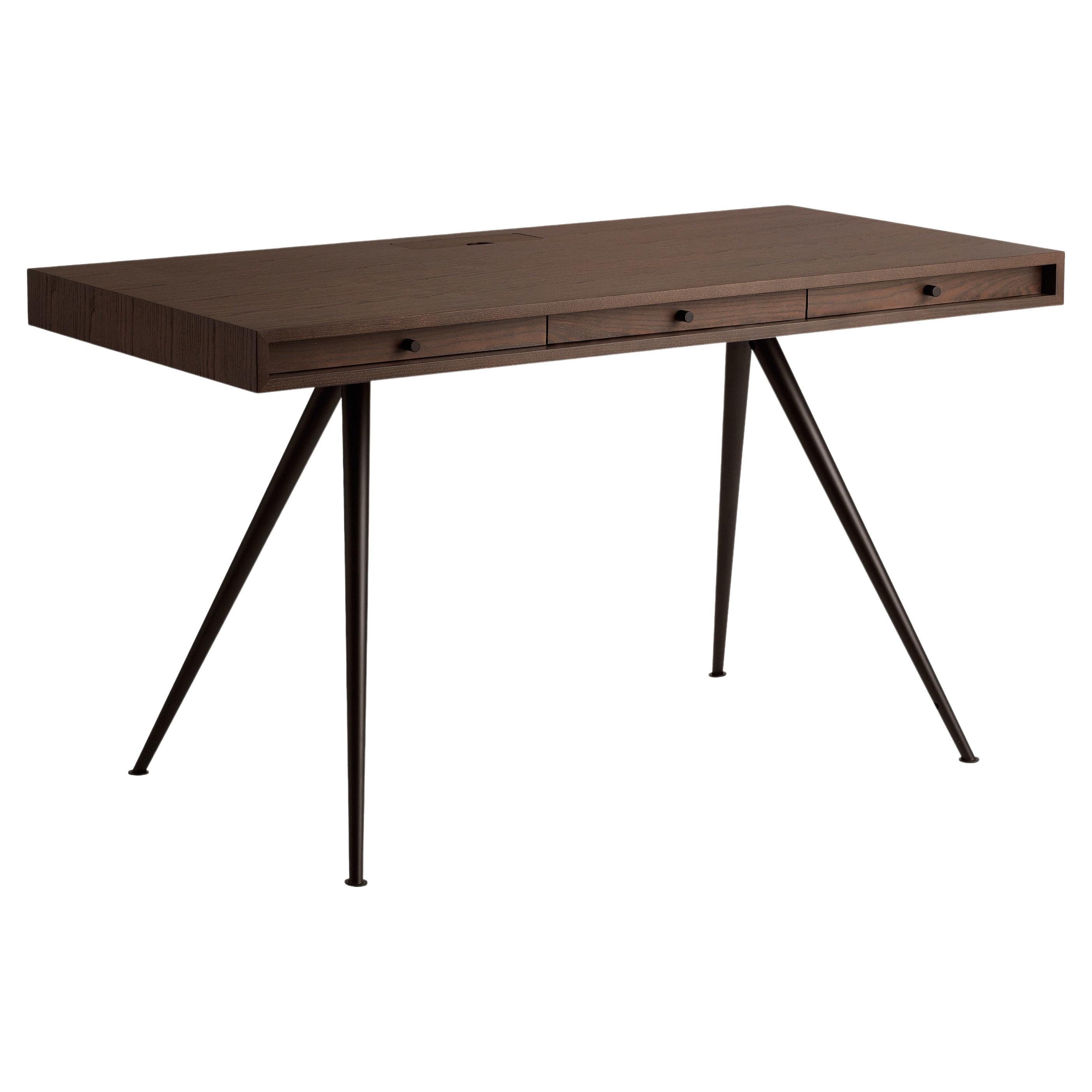 Contemporary Desk 'JFK' by Norr11, Dark Smoked Ash For Sale