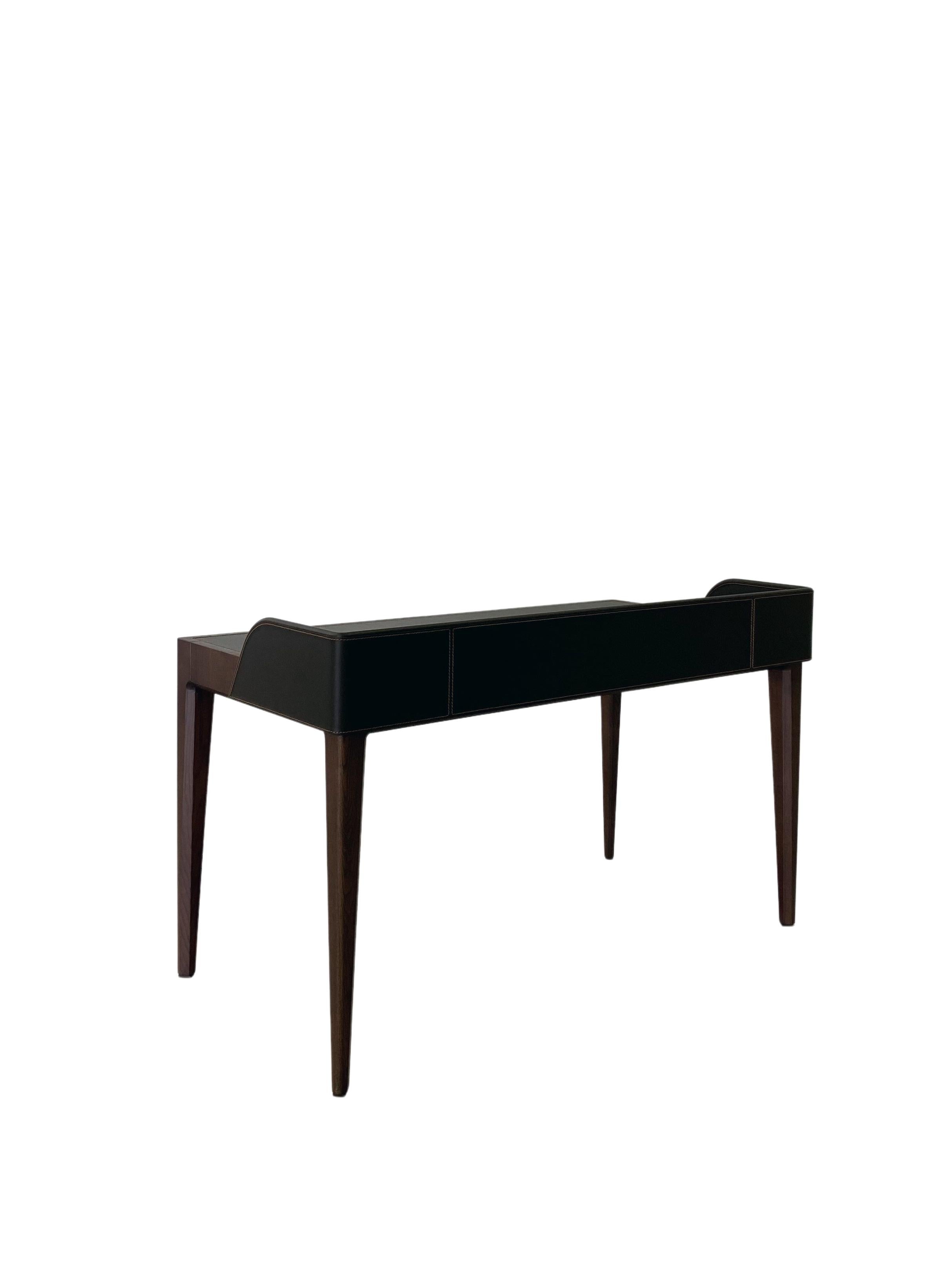 Contemporary Desk Made of Ashwood with Leather Flapping Top, by Morelato 6