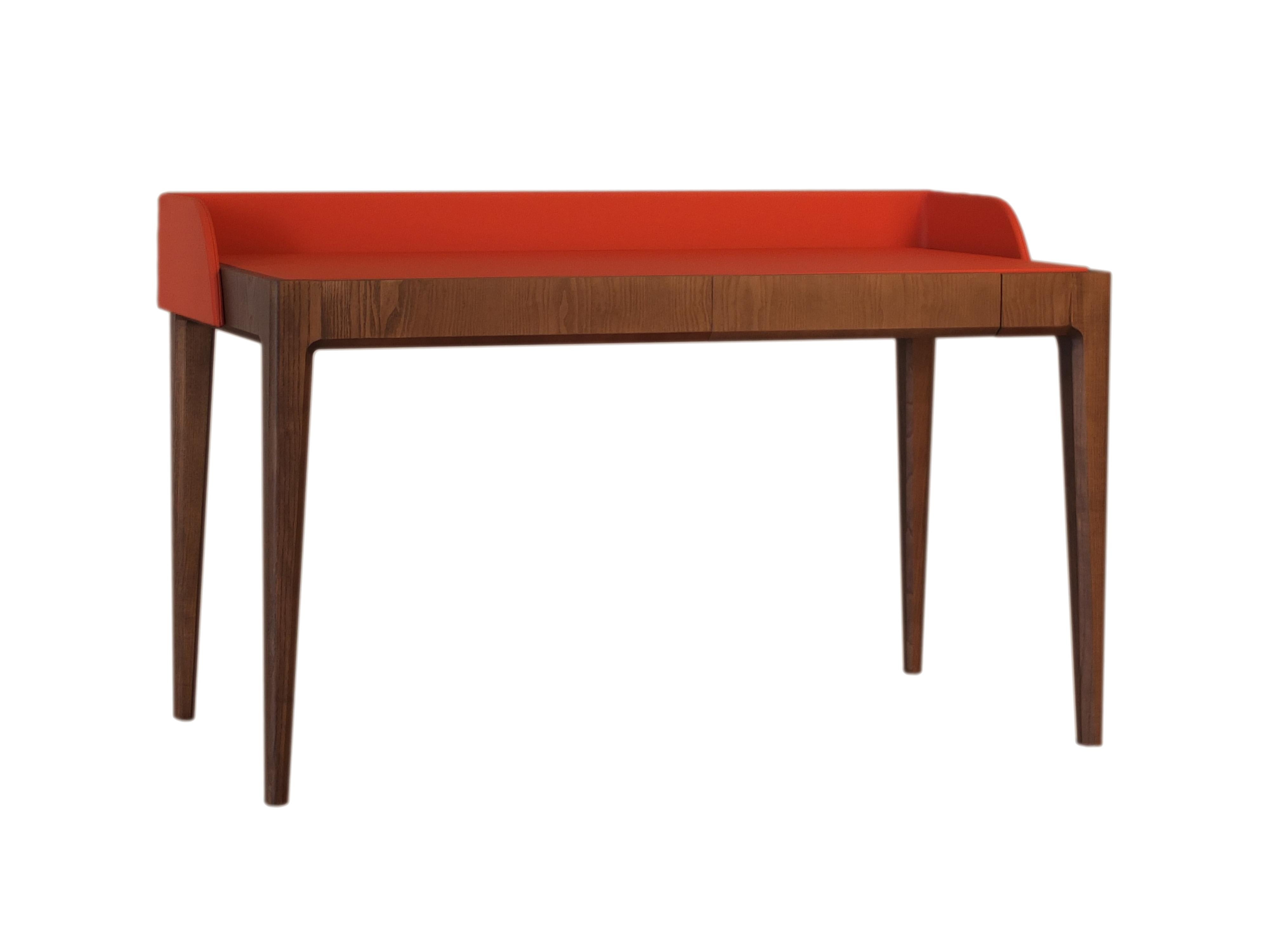 Contemporary Desk Made of Ashwood with Leather Flapping Top, by Morelato 1