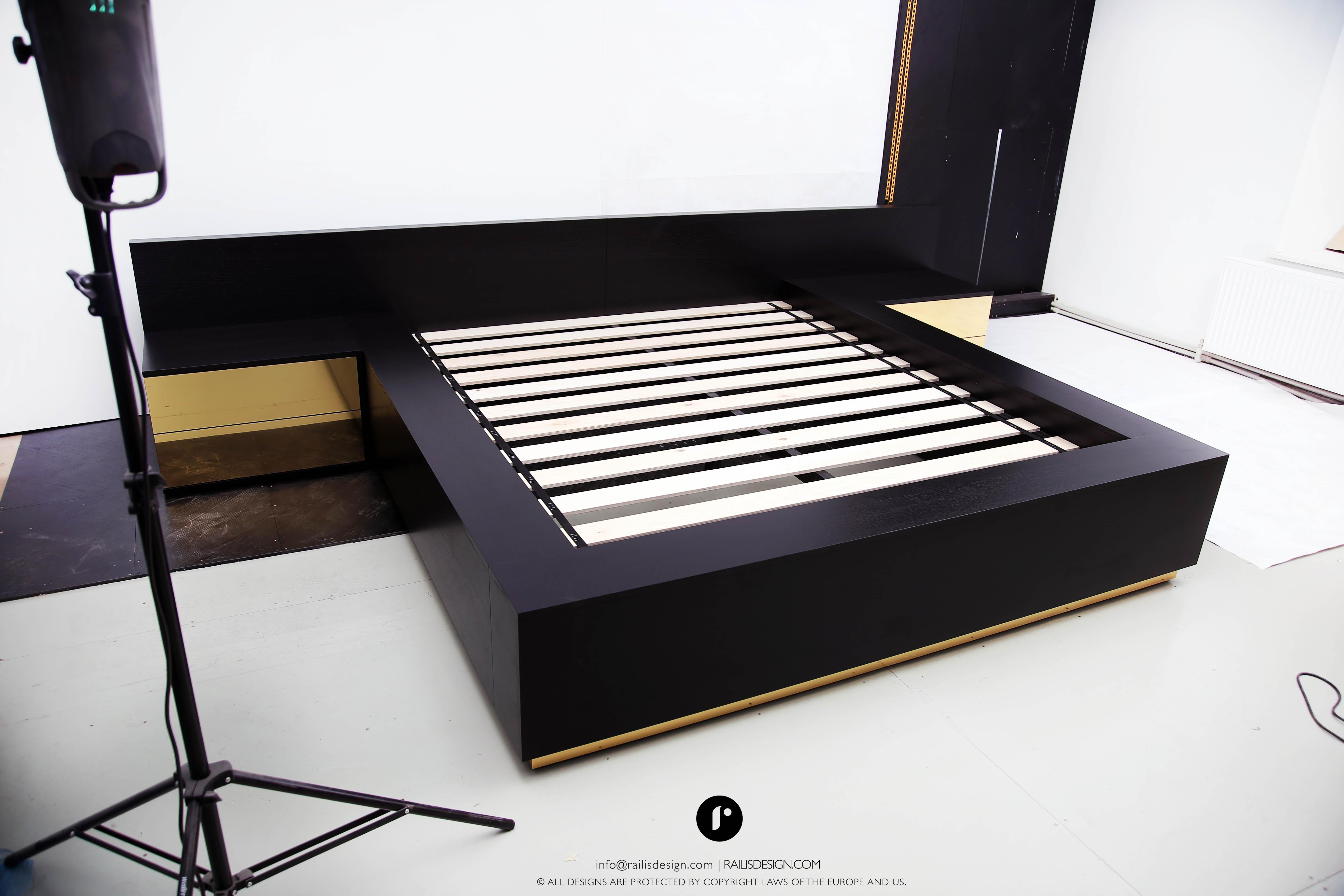 black and gold bed frame