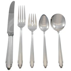 Contemporary, D&H Sterling Silver Flatware Set for 8 Service 41 Pieces Art Deco