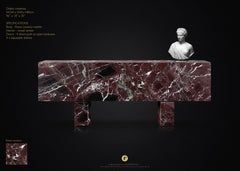 Contemporary Diablo Sideboard in Rosso Levanto Marble, Ash Veneers