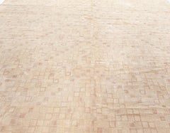 Moderner Teppich „Pav“ mit diagonalem Mosaikmuster in Beige und hellem Sandton