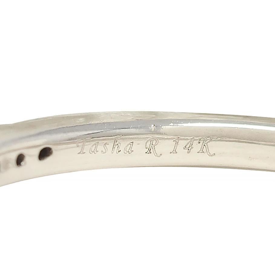 Contemporary Diamond 14 Karat Weißgold Contour Ehering im Angebot 6