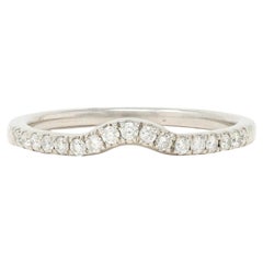 Contemporary Diamond 14 Karat Weißgold Contour Ehering