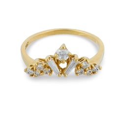Contemporary diamond 14k gold ring jacket