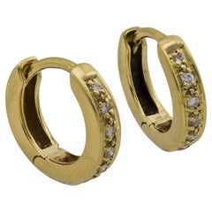 Zeitgenössische Diamant-Ohrringe aus 14k Gelbgold