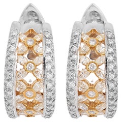 Boucles d'oreilles contemporaines en or 18 carats et diamants