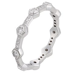 Fede eternity in oro bianco 18 carati con diamanti, 0,40 ct, G-H, purezza VS