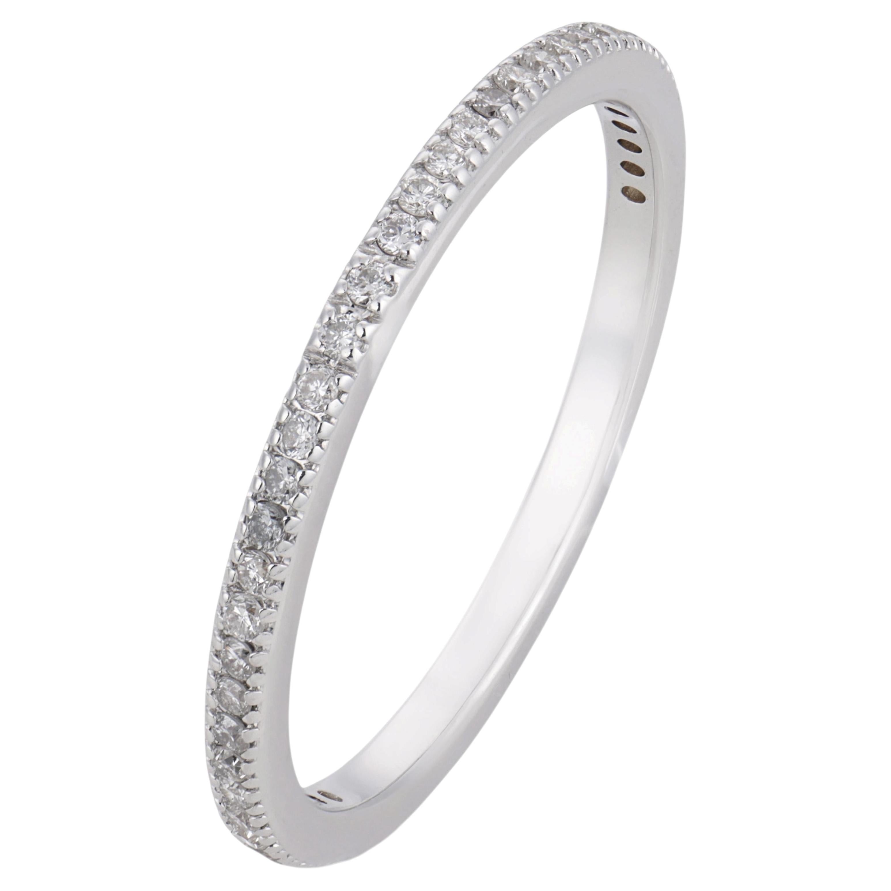 Contemporary diamond 18k white gold half eternity band
