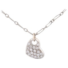 Collana a cuore in oro bianco 18 carati con diamante Contemporary