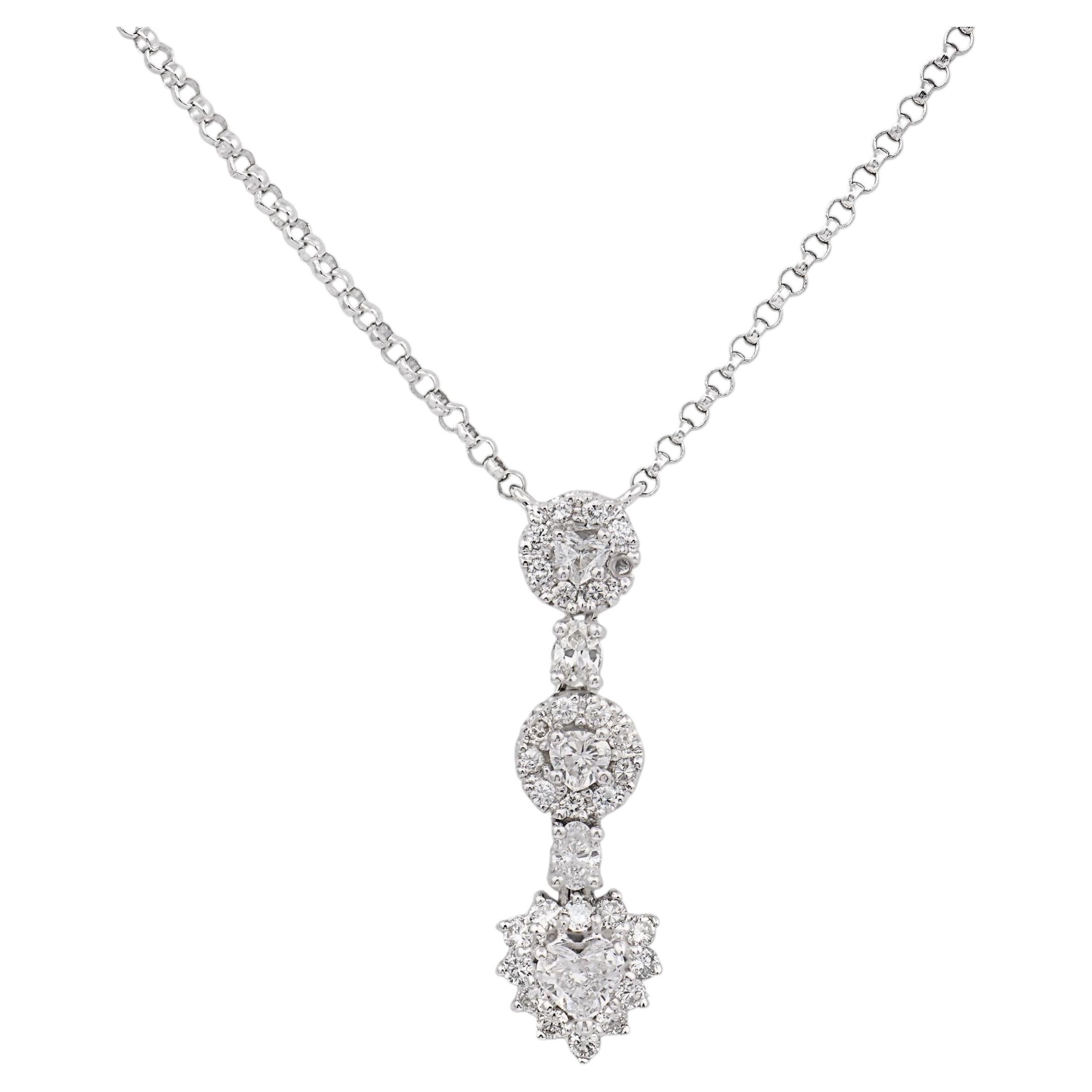 Collana con ciondolo in oro bianco 18 carati con diamanti Contemporary