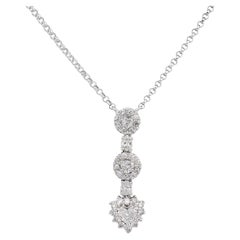 Collana con ciondolo in oro bianco 18 carati con diamanti Contemporary