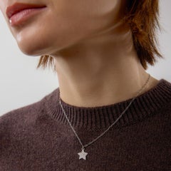 Stern-Halskette aus 18k Weißgold mit Diamanten
