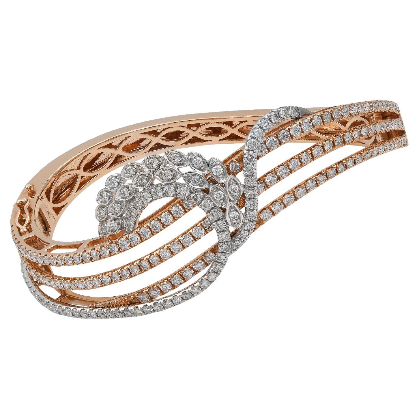 Contemporary Diamond 18kt Two-Tone Gold Armreif