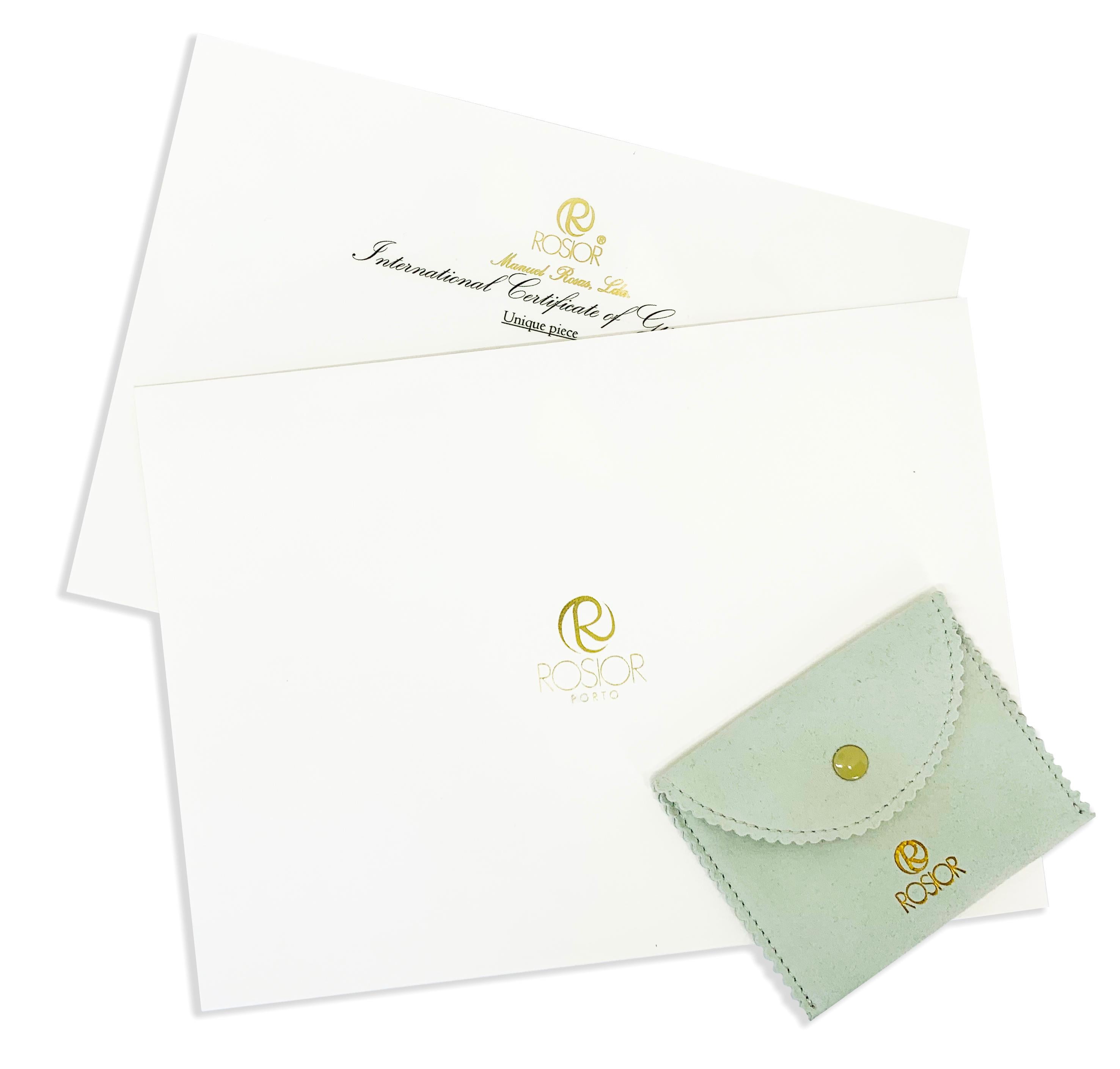 Women's or Men's Rosior one-off Diamond and Emerald Dangle Earrings set in White and Yellow Gold