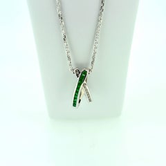 Contemporary Diamond and Emerald Neck Piece