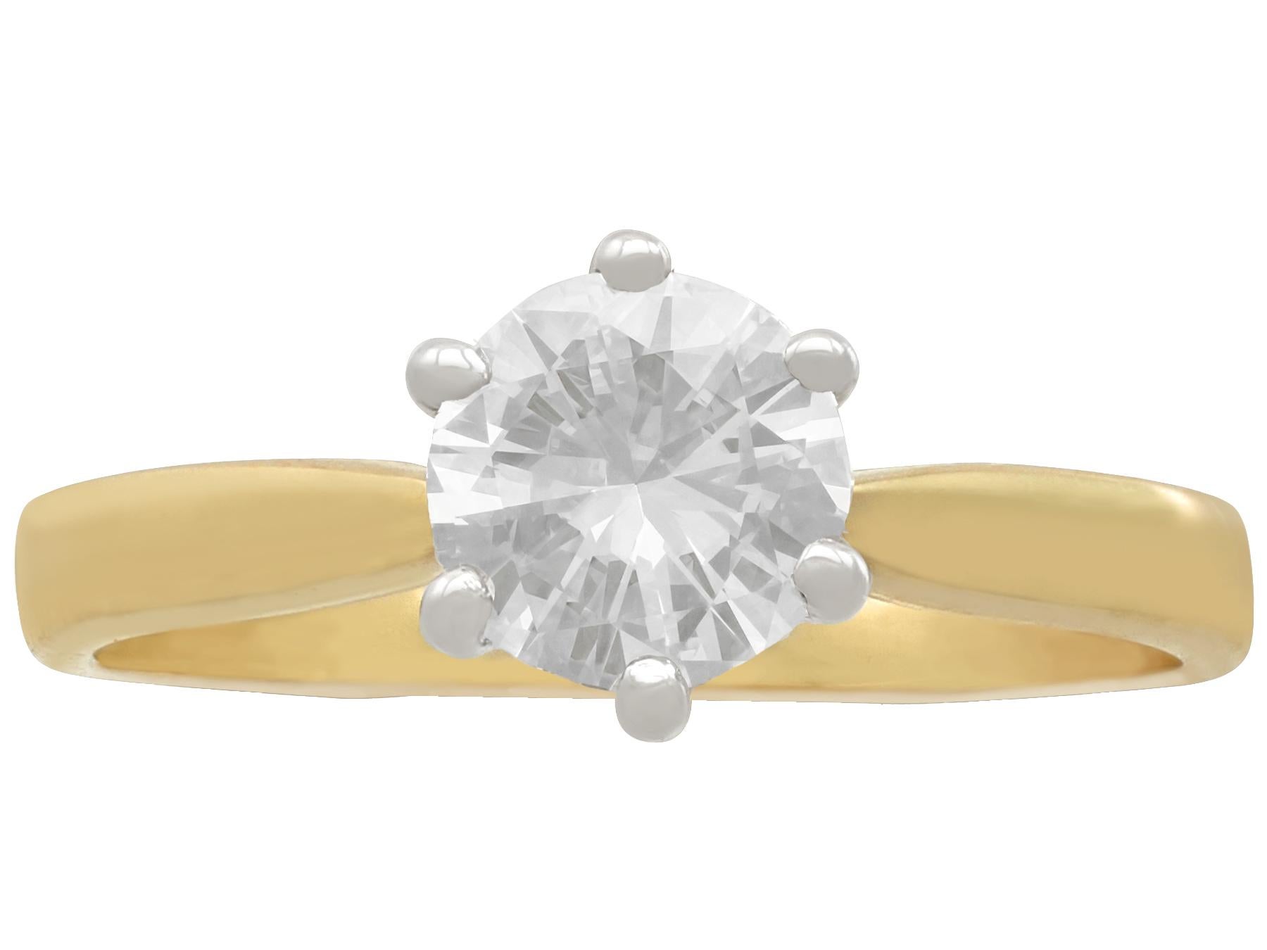 Verlobungsring mit Diamant und Gold Solitär im Zustand „Hervorragend“ im Angebot in Jesmond, Newcastle Upon Tyne