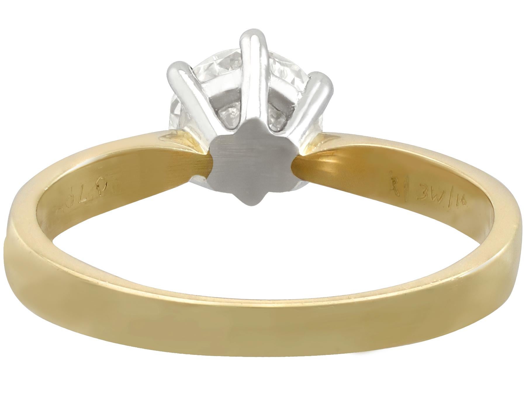 Women's Diamond and Gold Solitaire Engagement Ring For Sale