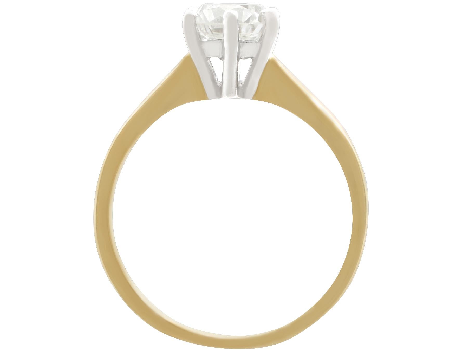 Verlobungsring mit Diamant und Gold Solitär im Angebot 1